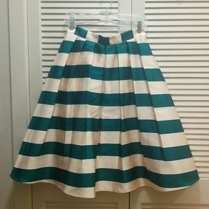 Green and Cream Full Skirt